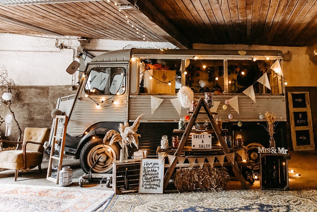 Foto von der Candybar bei Hochzeit im Gutshof Szilagyi 